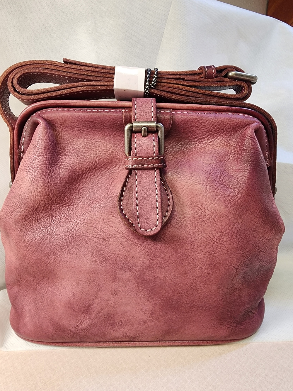 Diophy vintage-style doctor Bag (Style No. 150253). Soft Leather New